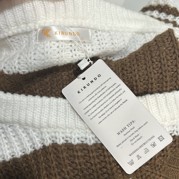 KIRUNDO WOMENS LIGHTWEIGHT SWEATER STRIPED SIZE LG NEW - Picture 6 of 9